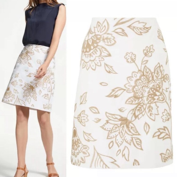 NWT BODEN FUN FLORAL EMBROIDERED WHITE MINI SKIRT - Picture 2 of 8